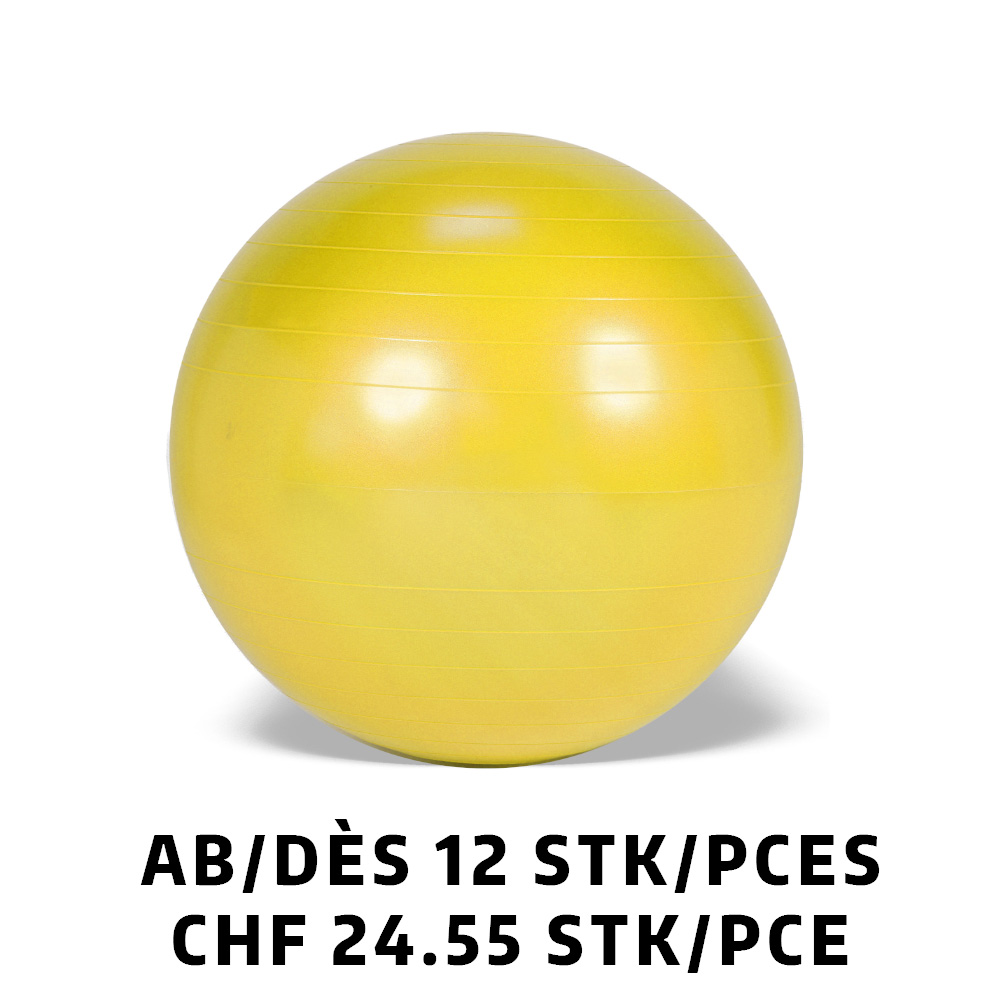 Ballon Gymnic+ BRQ Ø65cm jaune dès 12 pièces