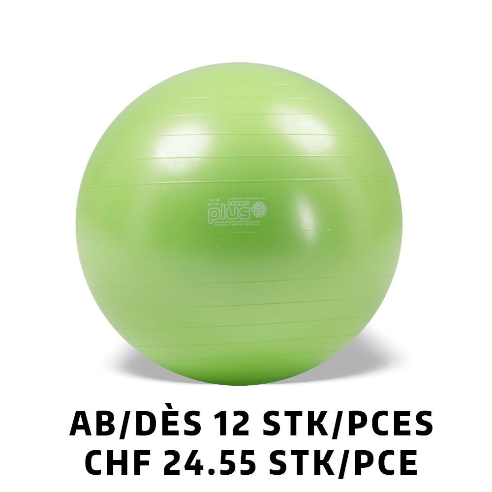 Gymnastikball Gymnic Plus BRQ Ø65cm grün ab 12 Stück