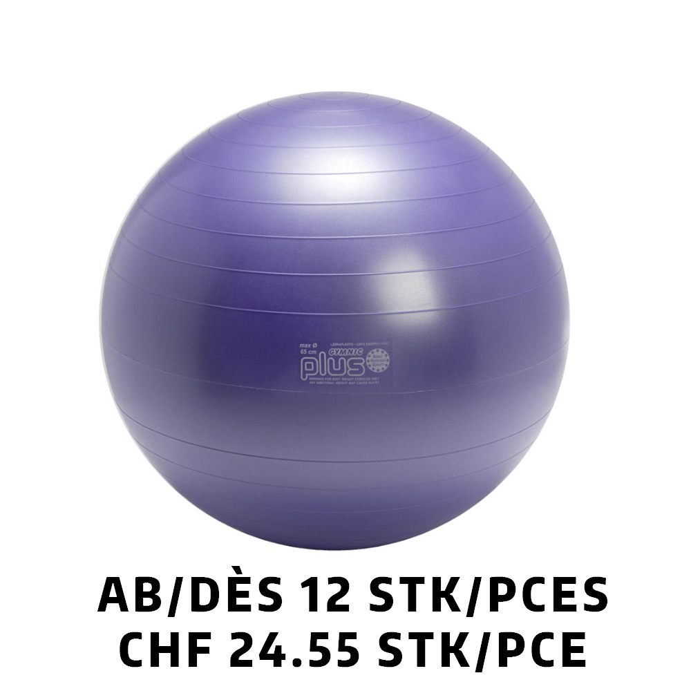 Ballon Gymnic+ BRQ Ø65cm violet dès 12 pièces