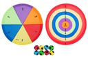 Hula Hoop Zielscheiben, Set von 2 Stk. + 8 weiche Klettverschluss-Softbälle.