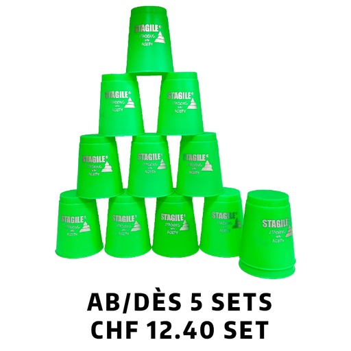 [Set9400V] Stagile® set de 12 gobelets vert dès 5 sets