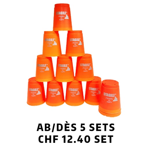 [Set9400O] Stagile® Set von 12 Bechern orange ab 5 Set